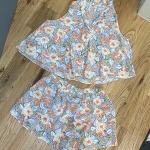 Floral Sleeveless Top and Shorts Set